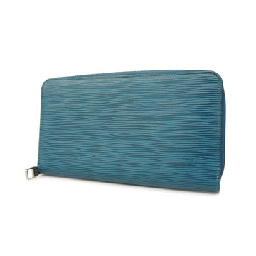 LOUIS VUITTONAuth  Epi Zippy Organizer M60619 Unisex Long Wallet Bleu Celeste