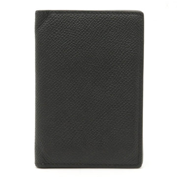 HERMES MC2 Euclid Card Case Business Holder Pass Voe Epson Leather Black C Engraved