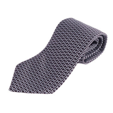 HERMES necktie 100% silk men's black/gray