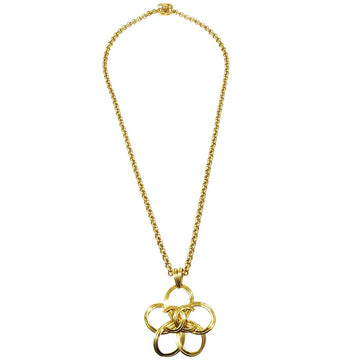 CHANEL★ Flower Gold Chain Pendant Necklace 96P 40226