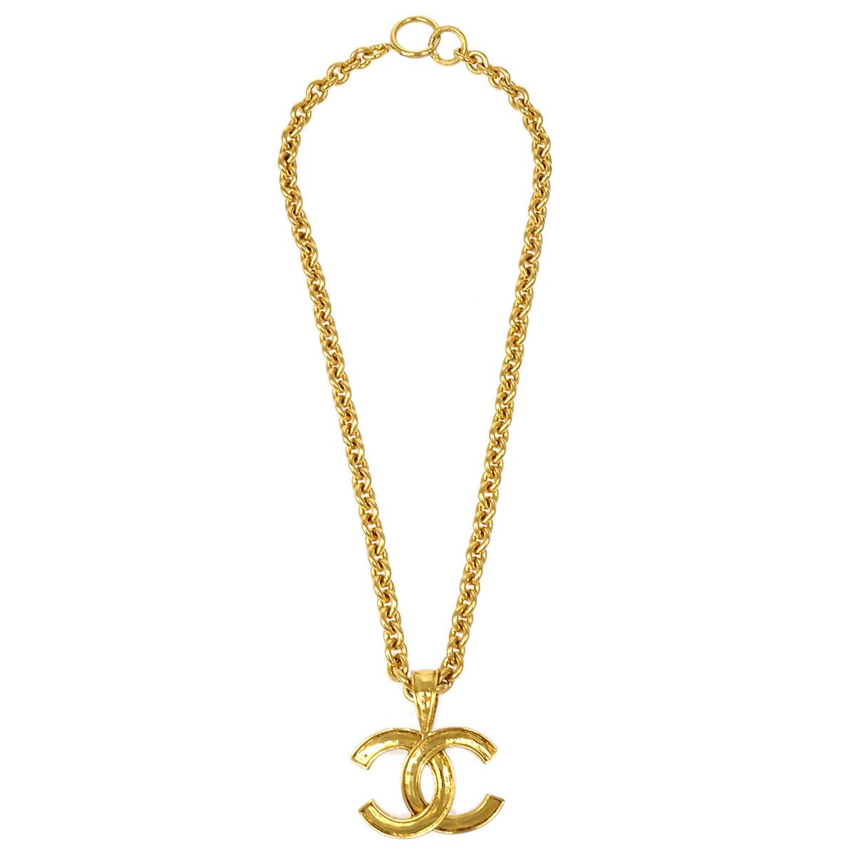 Gold chanel discount cc necklace