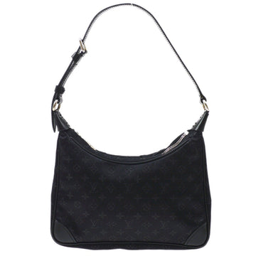 Louis Vuitton Little Bucket Handbag Black Monogram Satin Sr0061 M92144