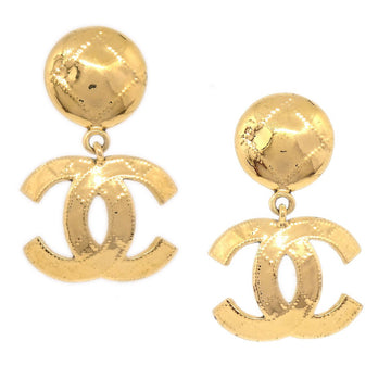 CHANEL 94P Shaking Earrings Clip-On Gold 41236