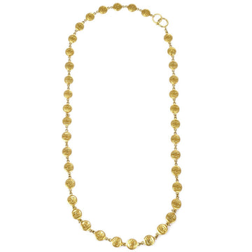 CHANEL Medallion Charm Gold Chain Pendant Necklace 60017