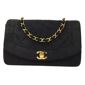 CHANEL 1991-1994 Black Suede Diana Small 91410