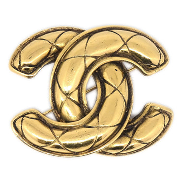 CHANEL Quilted Brooch Gold 1142 81877