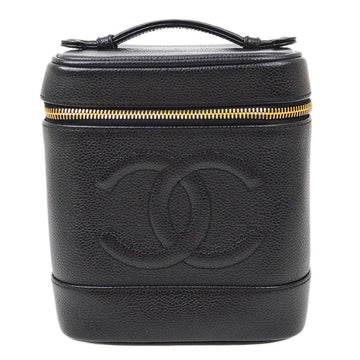 CHANEL 2000-2001 Timeless Vanity Handbag Black Caviar