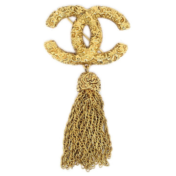 CHANEL Fringe Brooch Gold 93A 81910