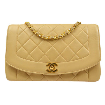 CHANEL Medium Diana Single Chain Shoulder Bag Beige Lambskin 70743