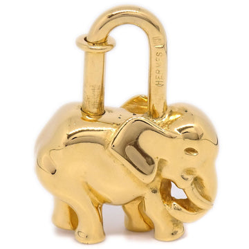 HERMES 1988 Limited Elephant Cadena Lock Bag Charm Gold Small Good 72557