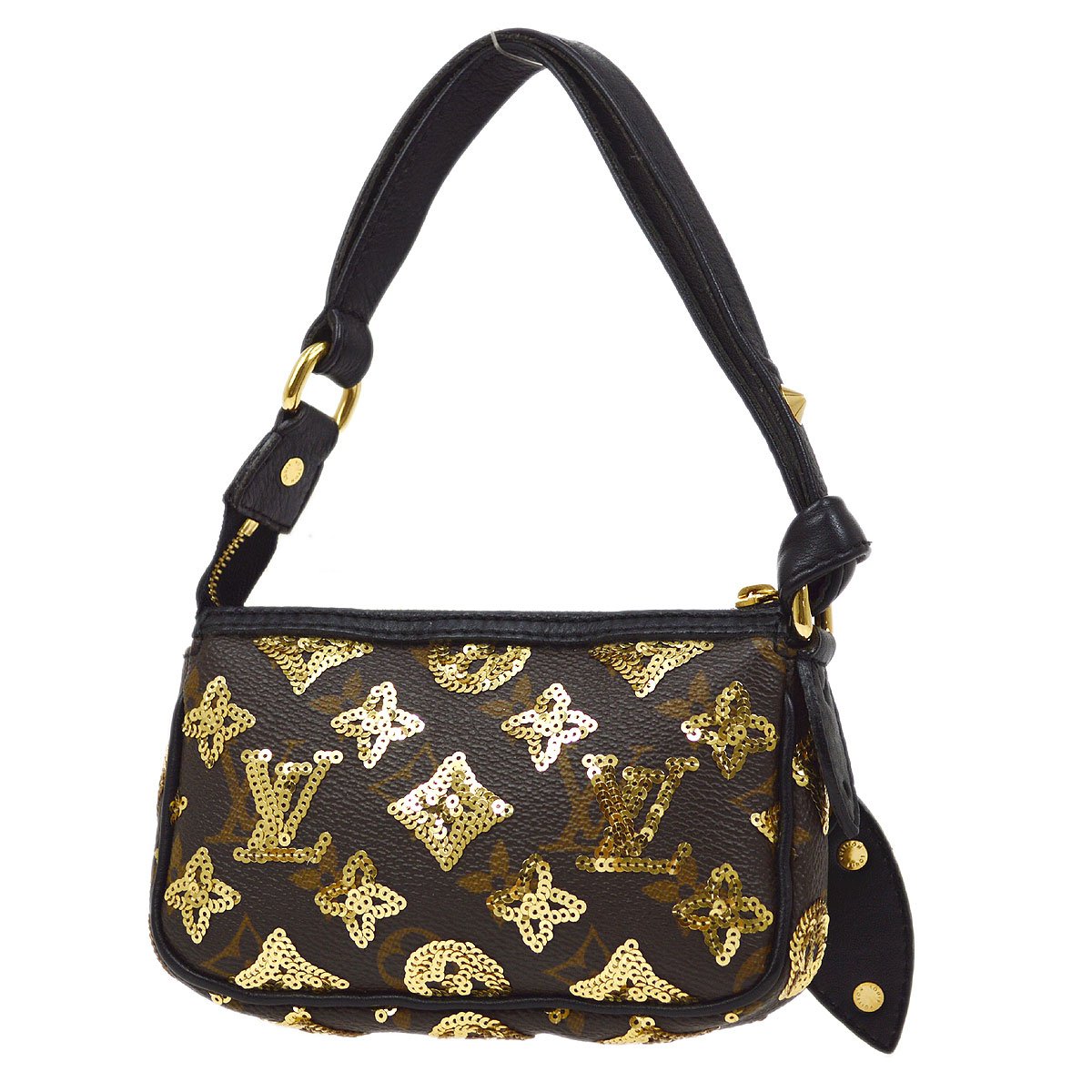 Louis Vuitton, Bags, Louis Vuitton Automne Hiver Gold Monogram Sequin Eclipse  Pochette Accessories