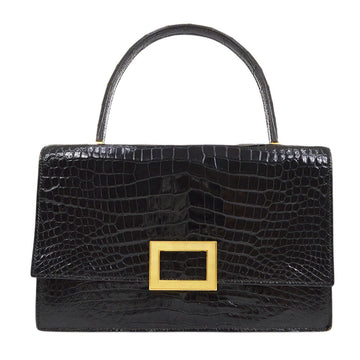 HERMES 80's Modernist Black Crocodile NR11774f