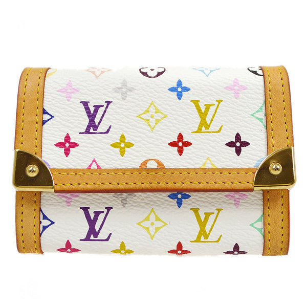 Louis Vuitton Black Monogram Multicolor Porte-Monnaie Plat Wallet