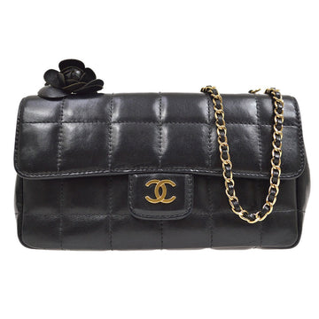 CHANEL 2004-2005 Black Lambskin Choco Bar Shoulder Bag ak38418d