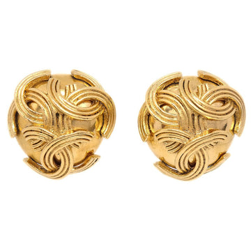 CHANEL Triple Earrings Gold 94A 00729