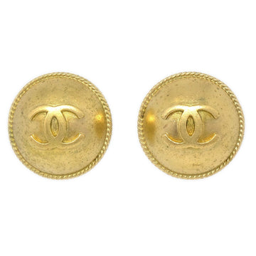 CHANEL 1994 Gold CC Rope Edge Earrings 94A 03497