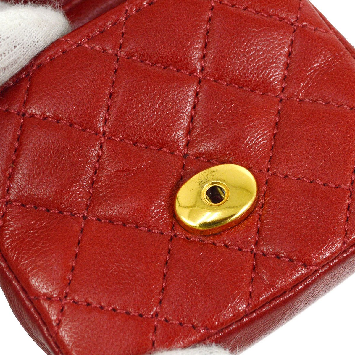 CHANEL Classic Flap Micro Pouch Bag Red 03081