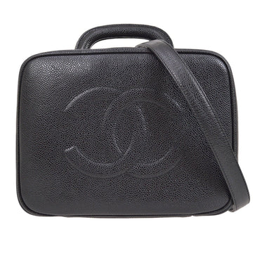 CHANEL 1997-1999 Caviar Lunch Box Vanity Medium 01524