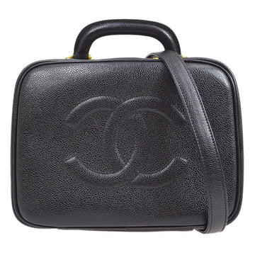 CHANEL 1997-1999 Lunch Box Vanity Medium Black Caviar 02881