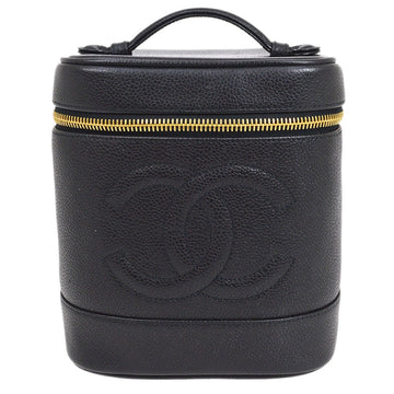 CHANEL 1996-1997 Timeless Vanity Handbag Black Caviar 03710
