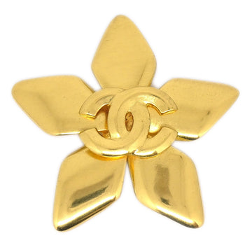 CHANEL★ Flower Brooch Gold-Plated 96P 37947