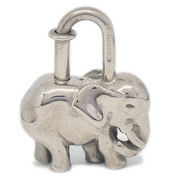 HERMES 1988 Limited Elephant Cadena Lock Bag Silver SMALL GOOD 51722