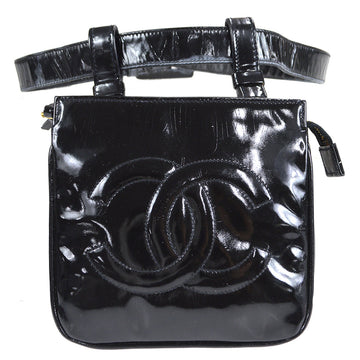 CHANEL 1989-1991 Black Patent Leather Belt Bag GS01966k