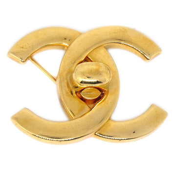 CHANEL Turnlock Brooch Pin Gold 96P 13250