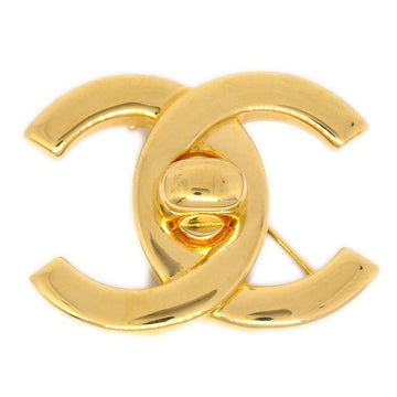 CHANEL Turnlock Brooch Pin Gold 96A 22580