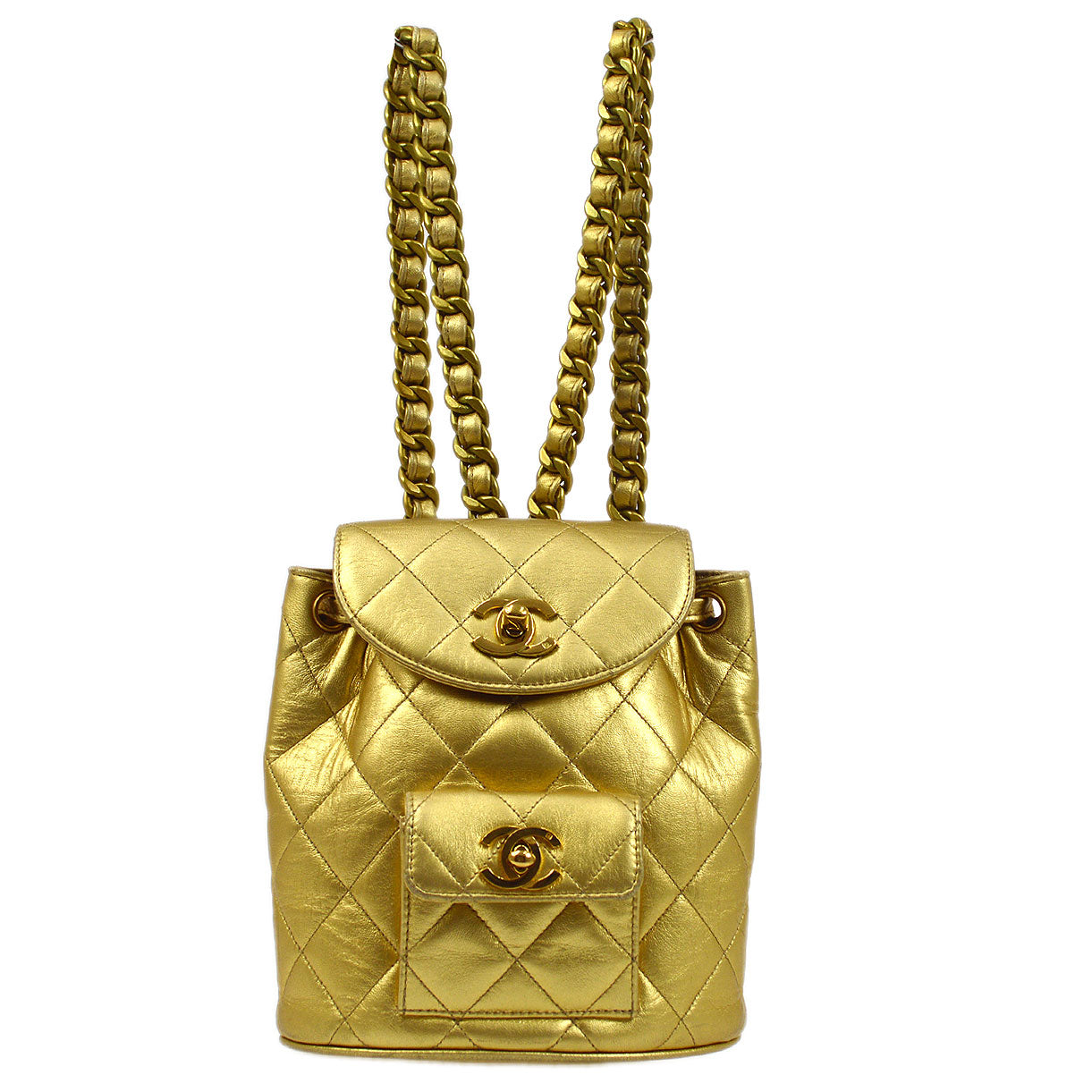 Chanel gold clearance backpack