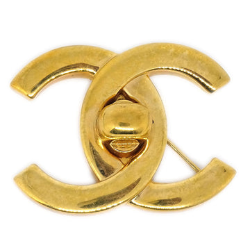 CHANEL Turnlock Brooch Pin Gold 96P 01136