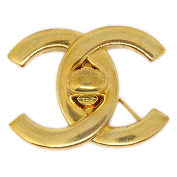 CHANEL Turnlock Brooch Pin Gold 95P 01411