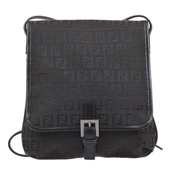 FENDI Zucchino Shoulder Bag Black 06175