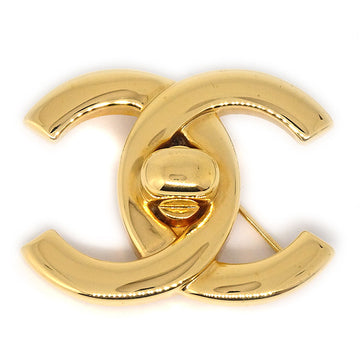 CHANEL Turnlock Brooch Pin Gold 96P AK38144c