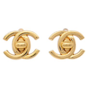 CHANEL Turnlock Earrings Gold 96P 73731