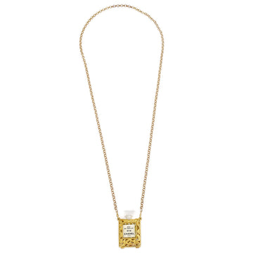 CHANEL Perfume Gold Chain Pendant Necklace AK33245c