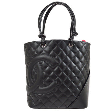 CHANEL 2004-2005 Black Calfskin Cambon Ligne Handbag