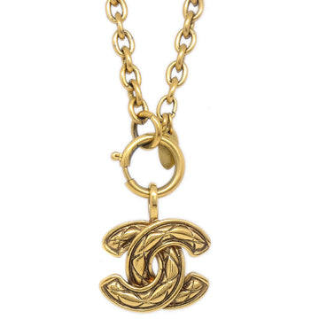 CHANEL Quilted CC Gold Chain Necklace 3857 95868