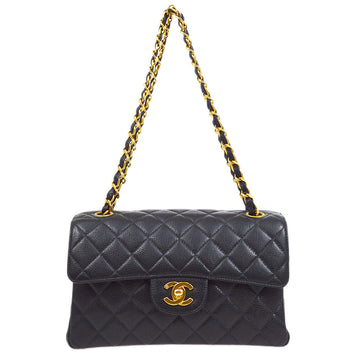 CHANEL 1996-1997 Double Sided Classic Flap Small Black Caviar 65520