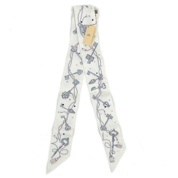 HERMES 2022 Les Cles a Pois Twilly Scarf 65871