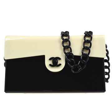 CHANEL 2000-2001 Monochrome Acrylic Shoulder Bag Small AK33248h