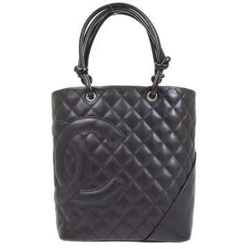 CHANEL 2004-2005 Cambon Ligne Handbag Black Calfskin 23363