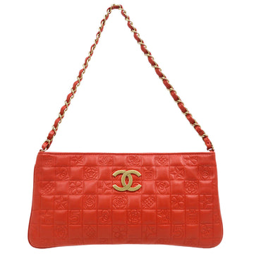 CHANEL 2003-2004 Icon Handbag Coral Pink Lambskin 15713