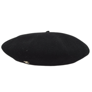 CHANEL 1998 Hat Beret Black 24683