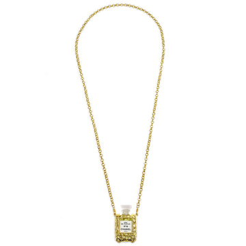 CHANEL Perfume Gold Chain Pendant Necklace 24674