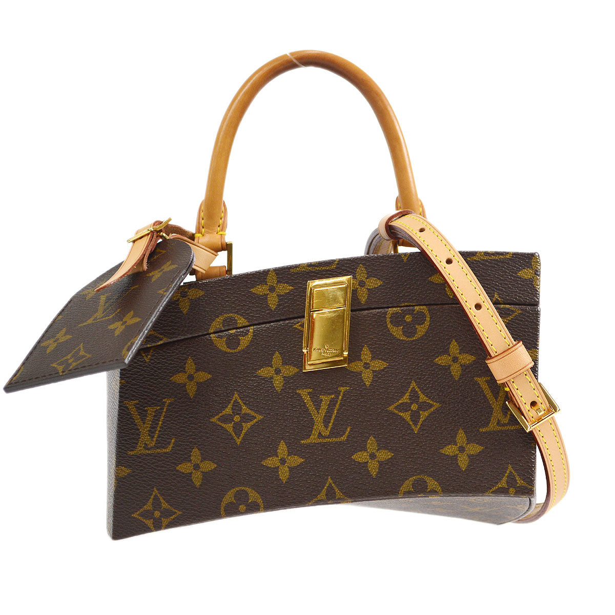 LOUIS VUITTON TWISTED BOX 2WAY HANDBAG PURSE MONOGRAM M40275 SN4144 24687