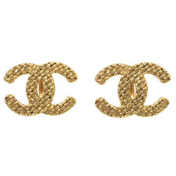 CHANEL 1994 Woven CC Earrings Gold 2878 56583