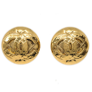 CHANEL★ Button Earrings Clip-On Gold 94P 25608