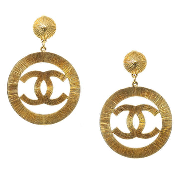 CHANEL 1993 Cutout CC Earrings Clip-On Gold 47554
