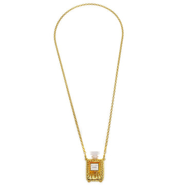 CHANEL Perfume Bottle Gold Chain Pendant Necklace 17157